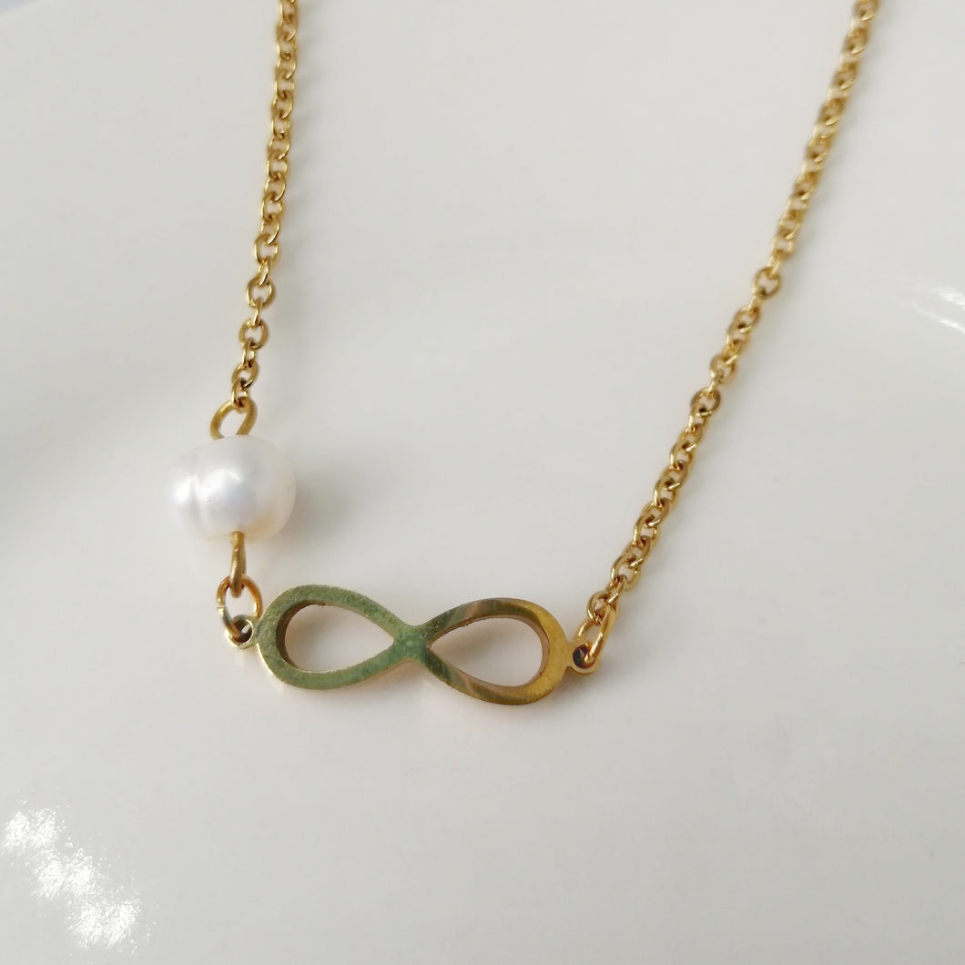 Collar Infinito y Perla